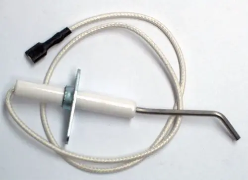 Ionisationselektrode mit einem weißen Kunststoffteil und einem Metallstift, verbunden durch einen Kabelstrang, geeignet für Daikin-Geräte.